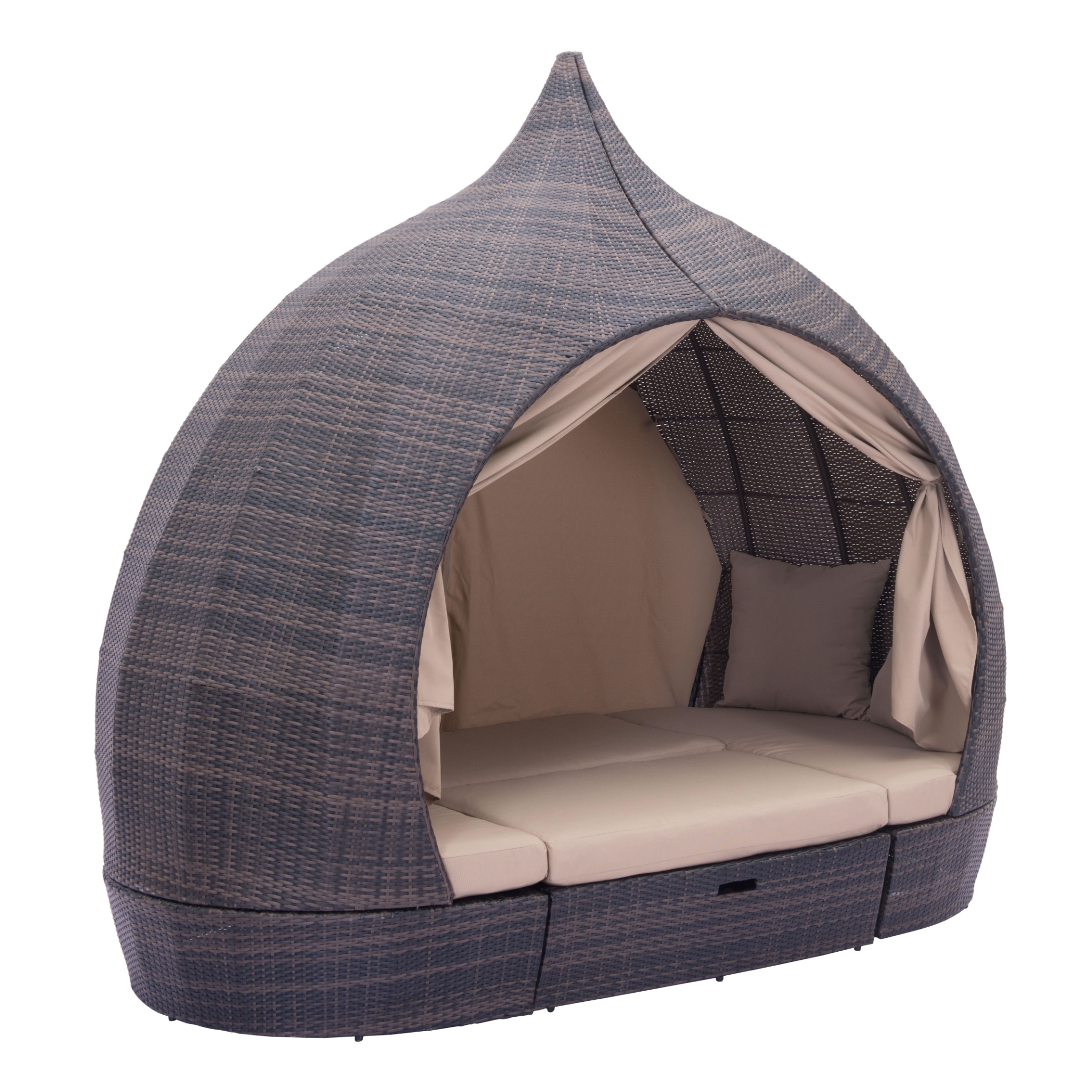 Closed-wicker-cabana-bed-with-cream-cushions-and-curtains-isolated---productpage---