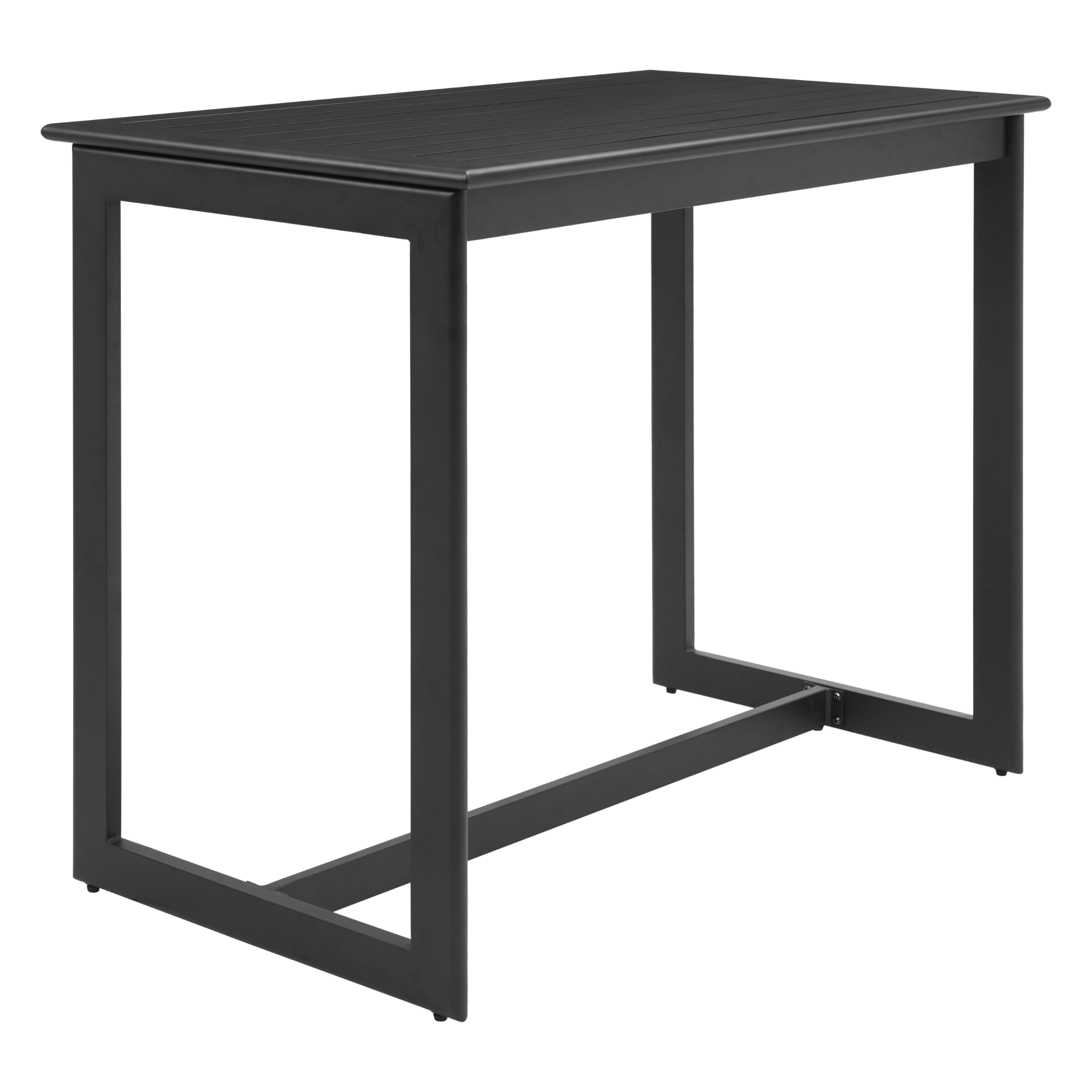 Angled-view-of-black-metal-bar-table-with-sturdy-frame-and-sleek-design---productpage---