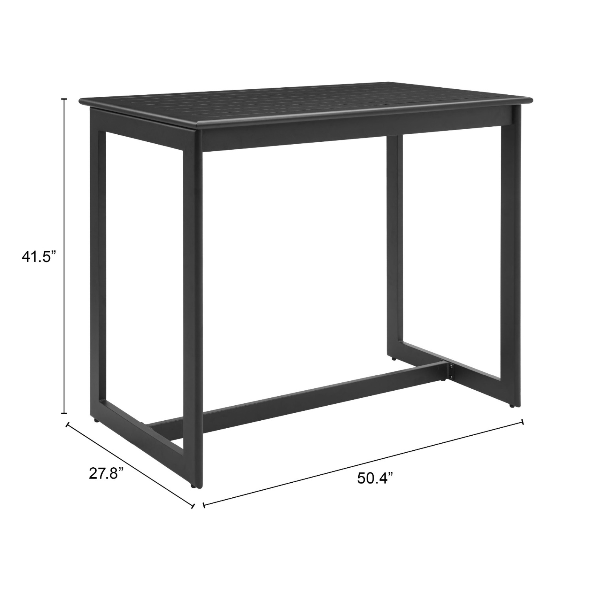 Modern-black-metal-bar-table-with-dimensions-indicated-41.5-inches-tall-50.4-inches-wide-27.8-inches-deep---productpage---