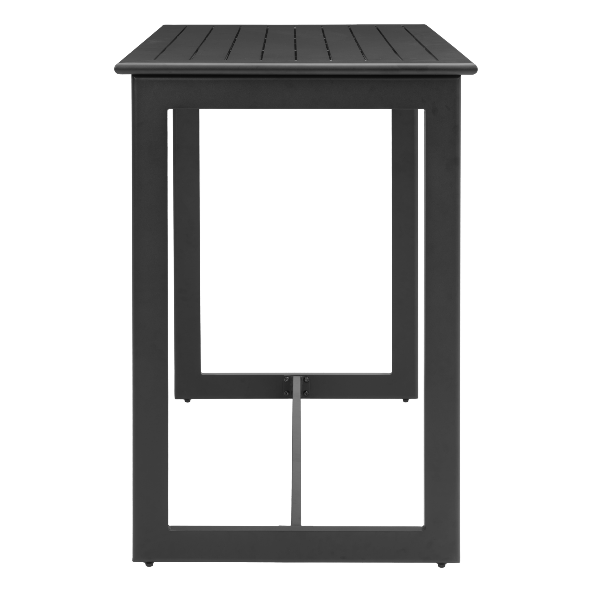 Minimalist-black-metal-bar-table-with-rectangular-surface-front-angle---productpage---