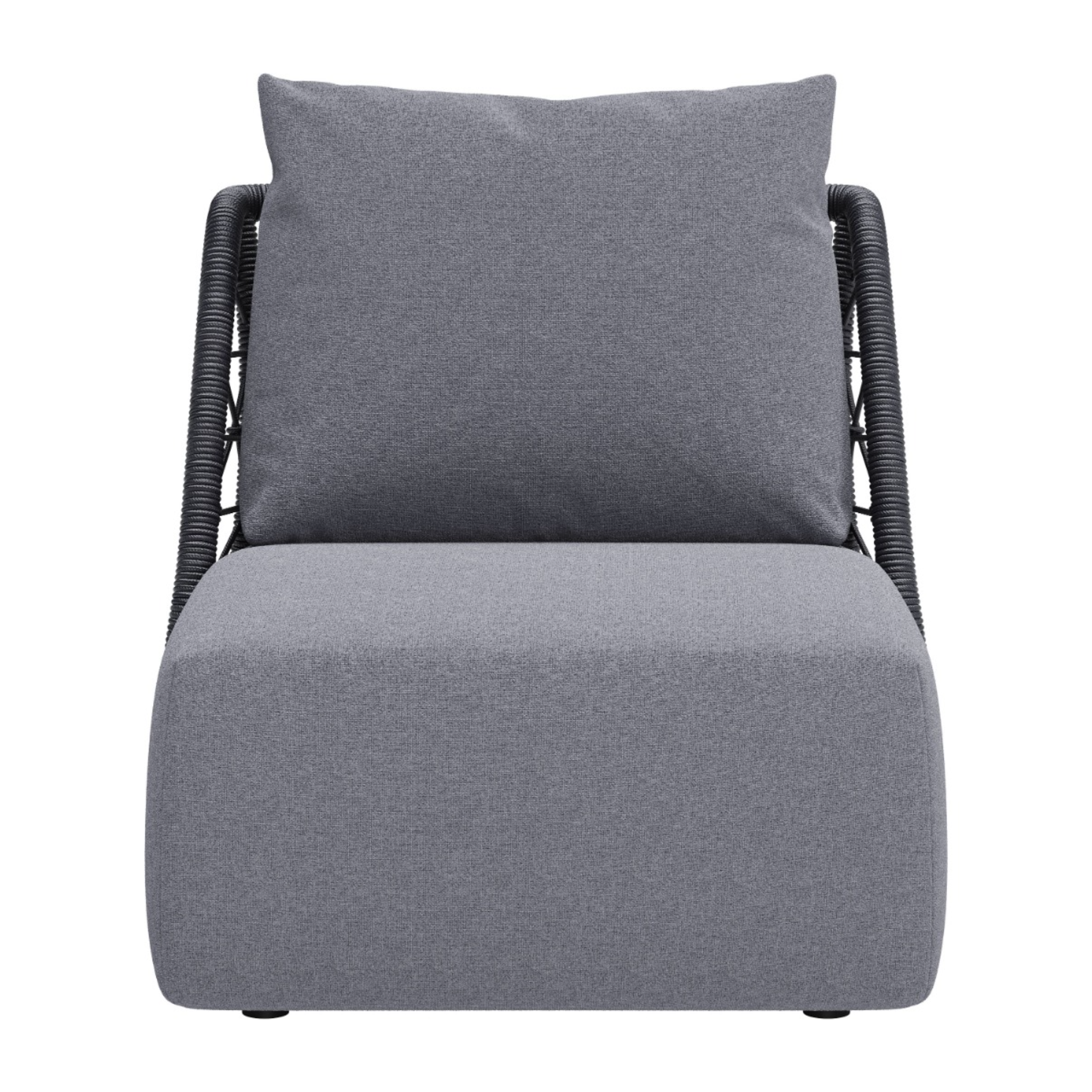 Stylish-gray-patio-chair-with-plush-cushion-and-black-accents-front-view---productpage---