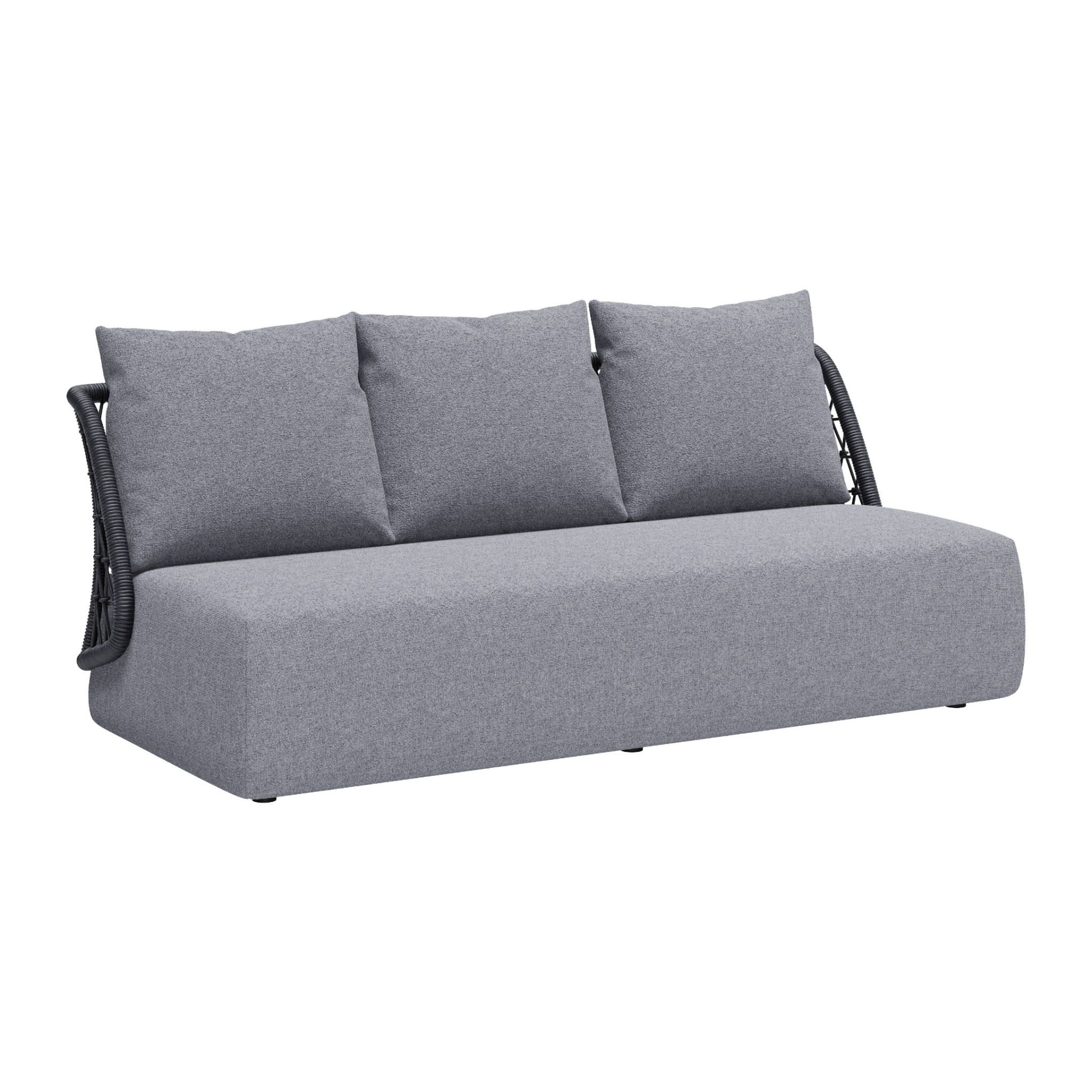 Contemporary-patio-sofa-with-grey-fabric-and-wicker-frame---product-page---