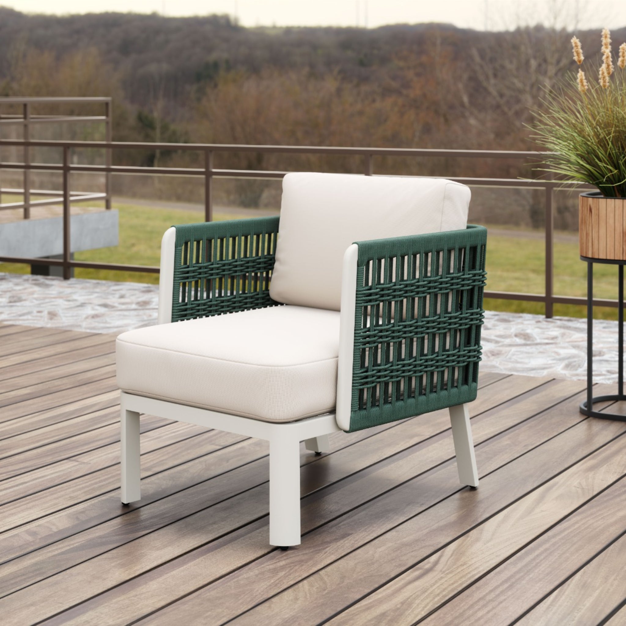 a-product-page-with-a-modern-outdoor-seating-set-including-a-white-sofa-and-armchair-with-green-woven-side-panels-on-a-patio