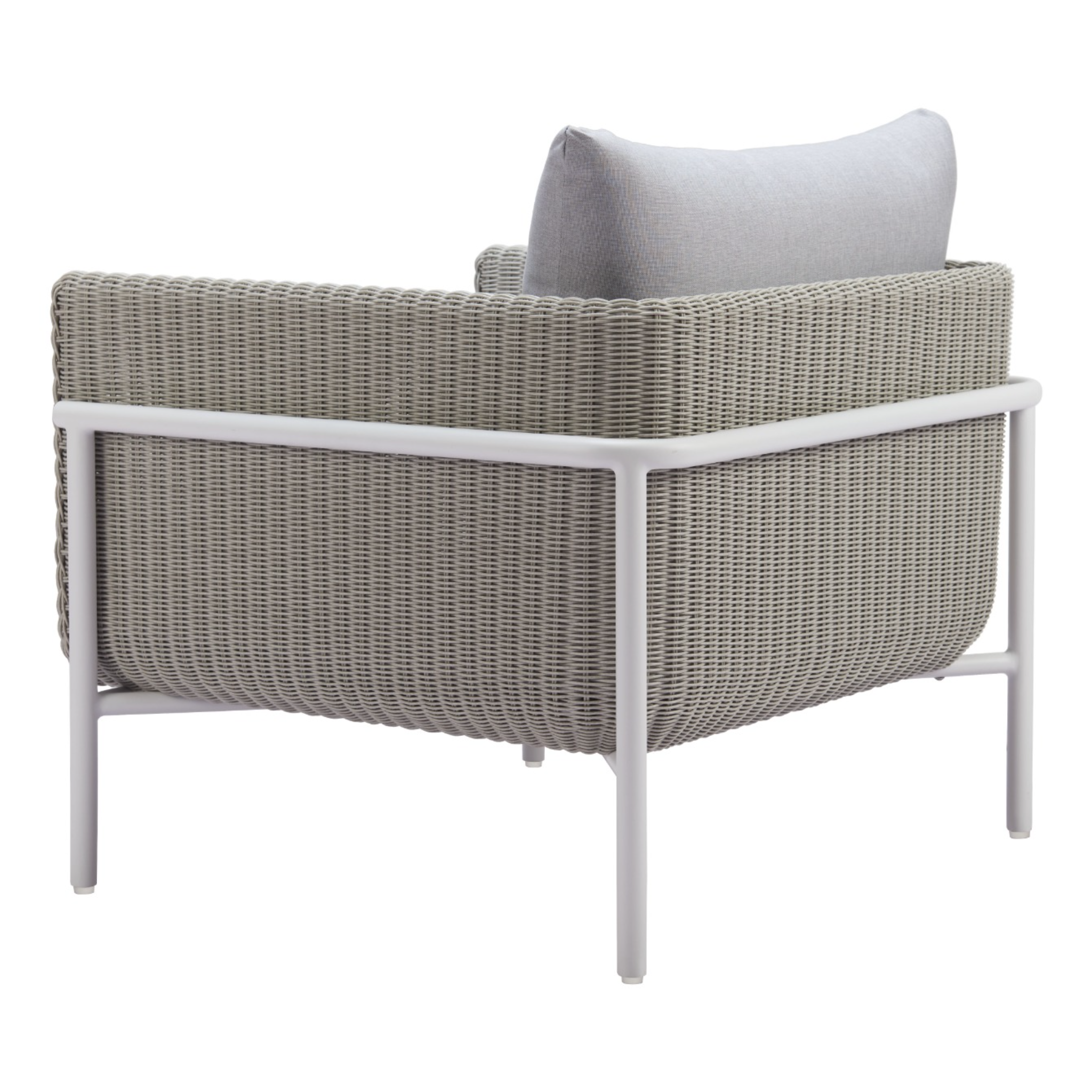 Gray-outdoor-chair-with-cushion-and-wicker-frame-rear-view-on-white-background---productpage---