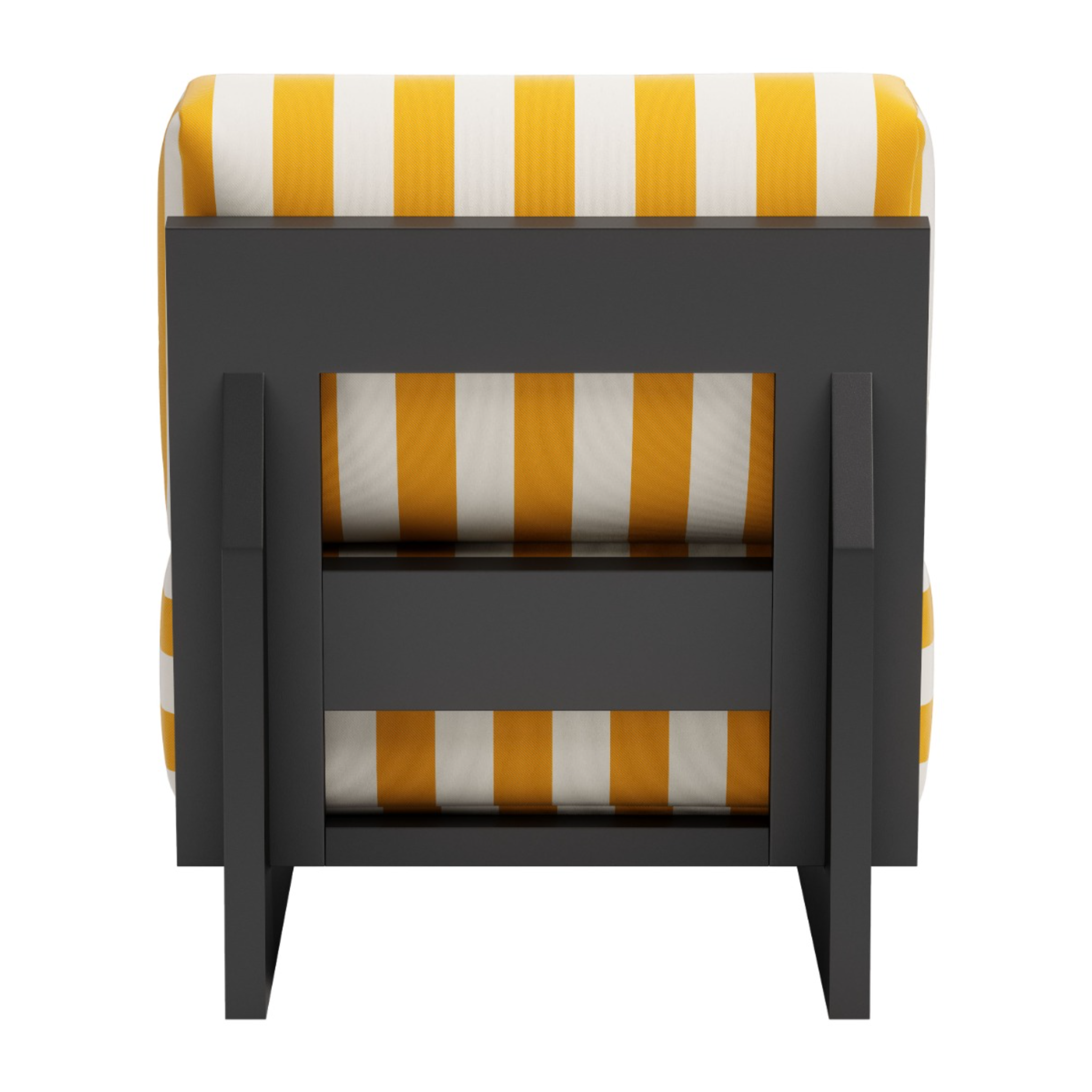 a-product-page-with-a-modern-outdoor-chair-with-yellow-and-white-stripes-back-view