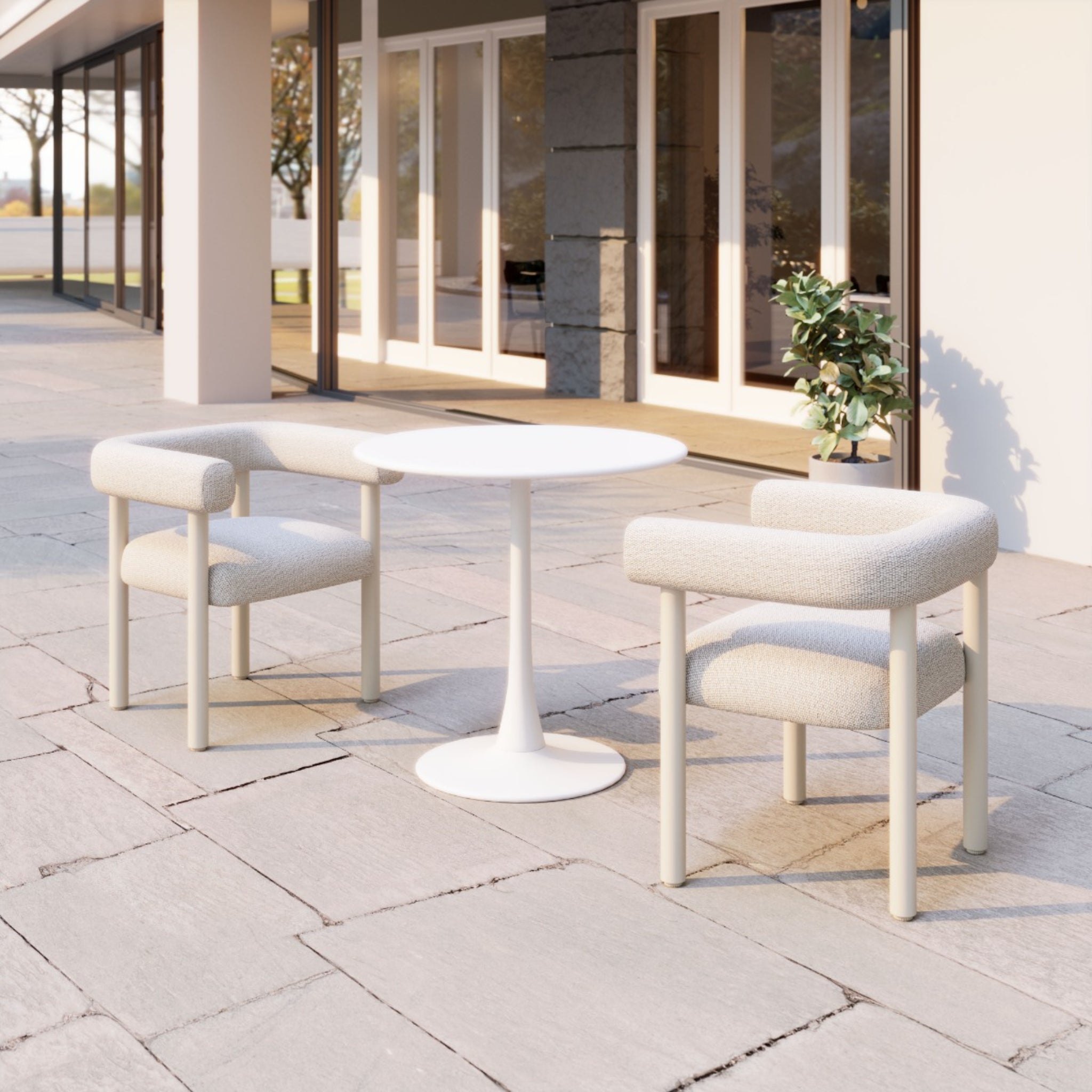 a-product-page-with-a-modern-outdoor-dining-set-featuring-two-chairs-with-light-gray-upholstery-and-a-round-white-table-set-on-a-spacious-patio