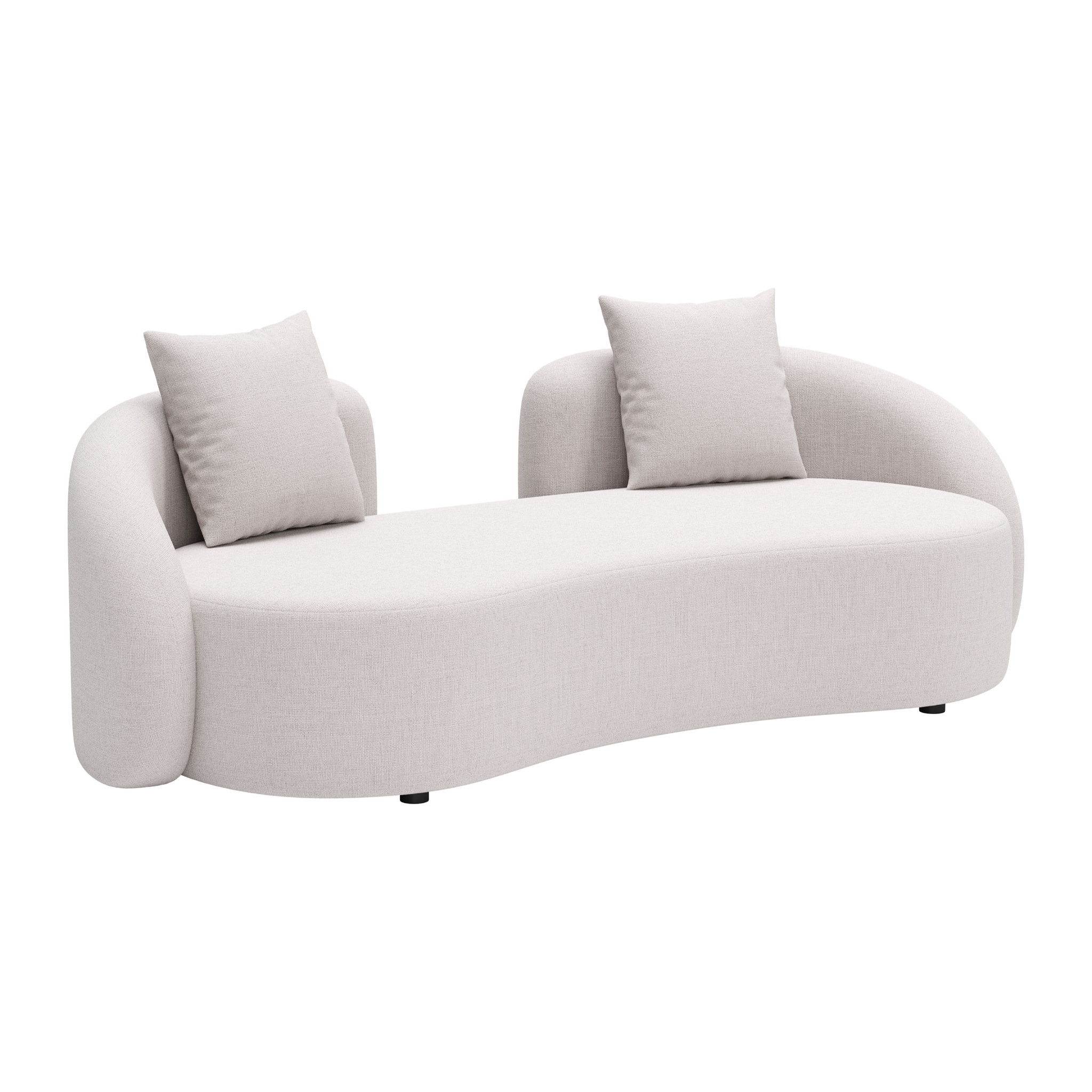 Modern-light-beige-outdoor-sofa-with-curved-design-and-two-cushions---front-view---productpage---