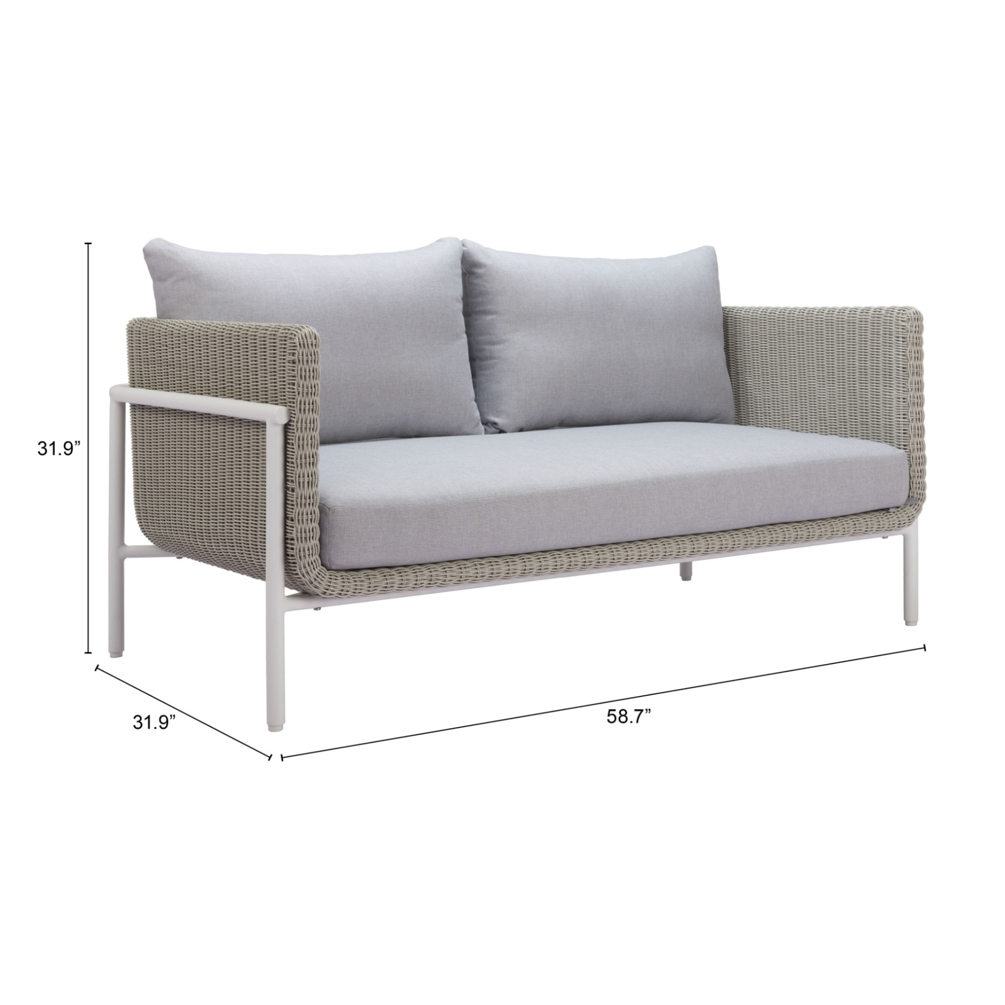 Dimension-view-of-light-gray-outdoor-sofa-with-cushions---productpage---