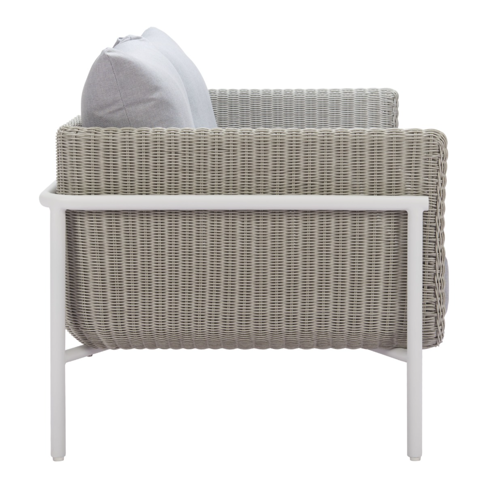 Left-side-view-of-modern-light-gray-outdoor-sofa-with-woven-frame-and-cushions---productpage---