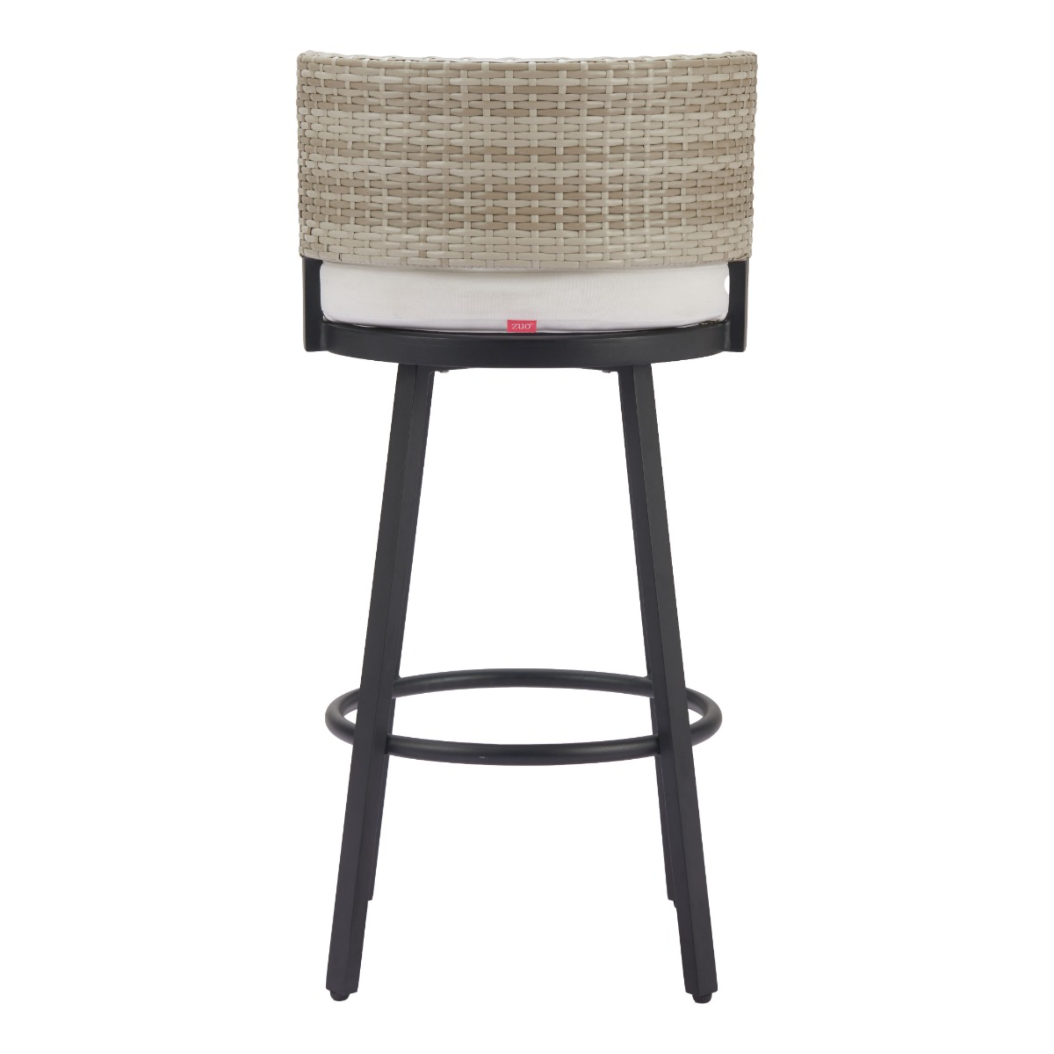 Outdoor-bar-stool-showing-backside-with-beige-woven-backrest-and-black-legs---productpage---