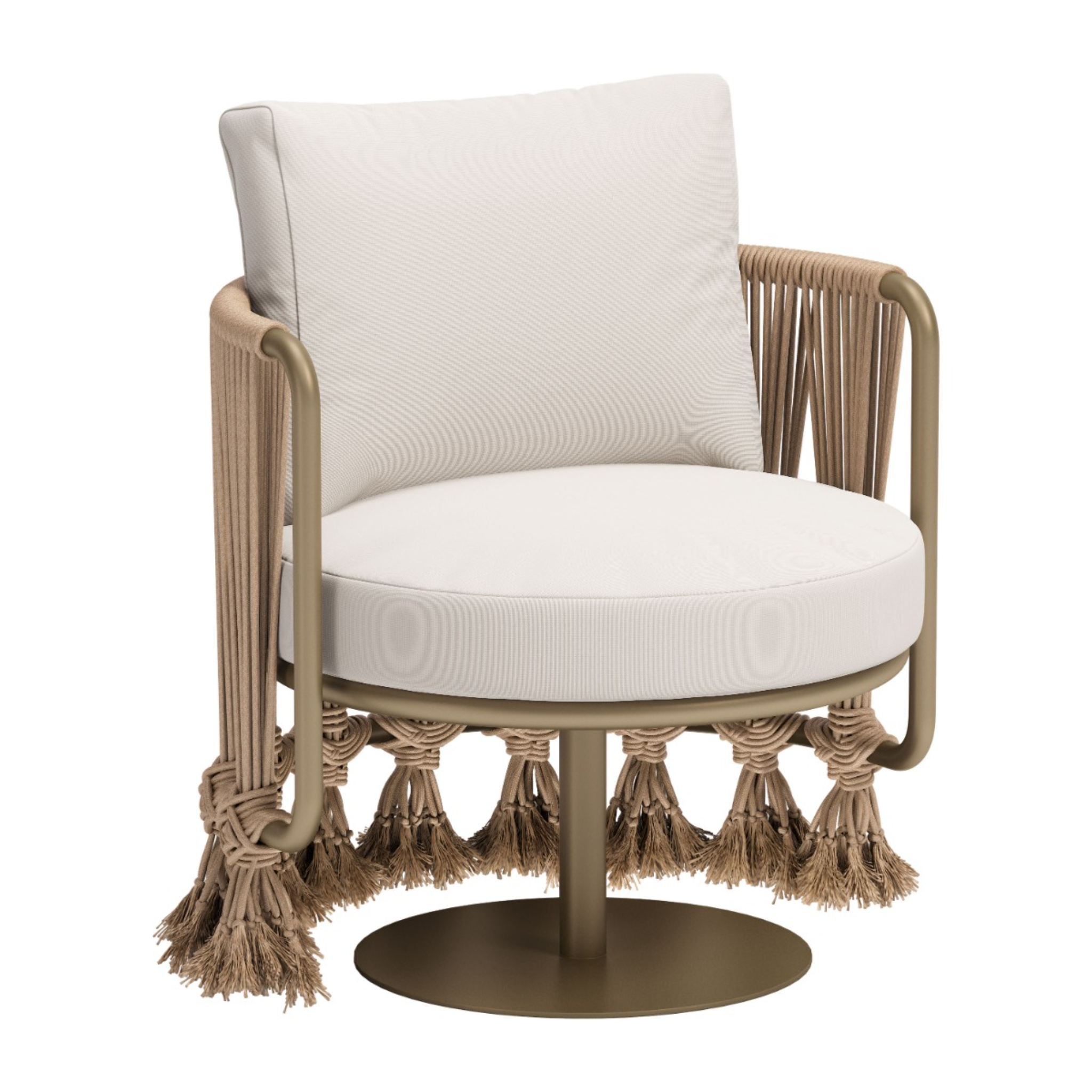 Angle-view-of-modern-outdoor-lounge-chair-with-white-cushions-and-tan-frame-with-tassels---productpage---