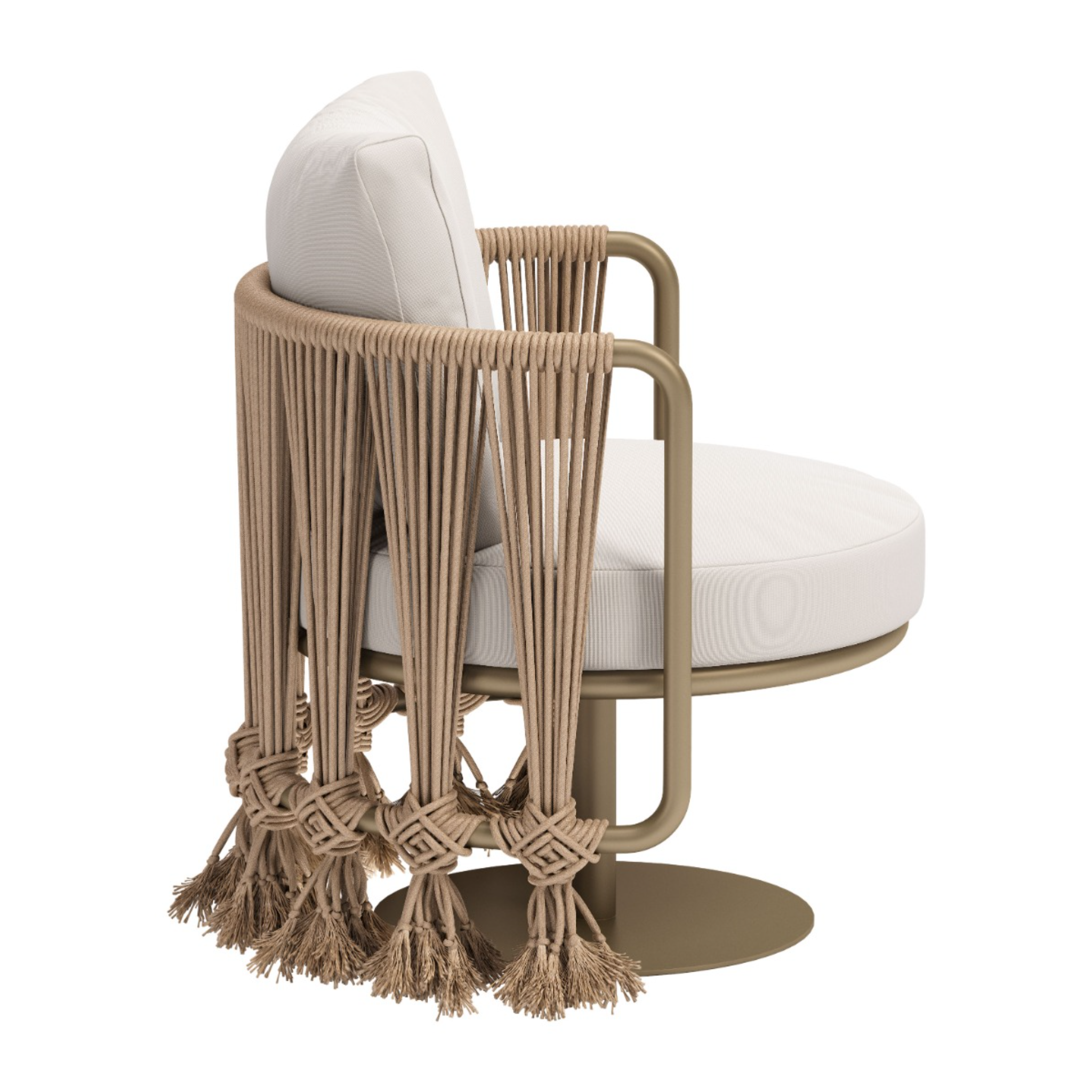 Side-view-of-outdoor-patio-lounge-chair-with-tassel-decorated-tan-frame-and-white-cushions---productpage---