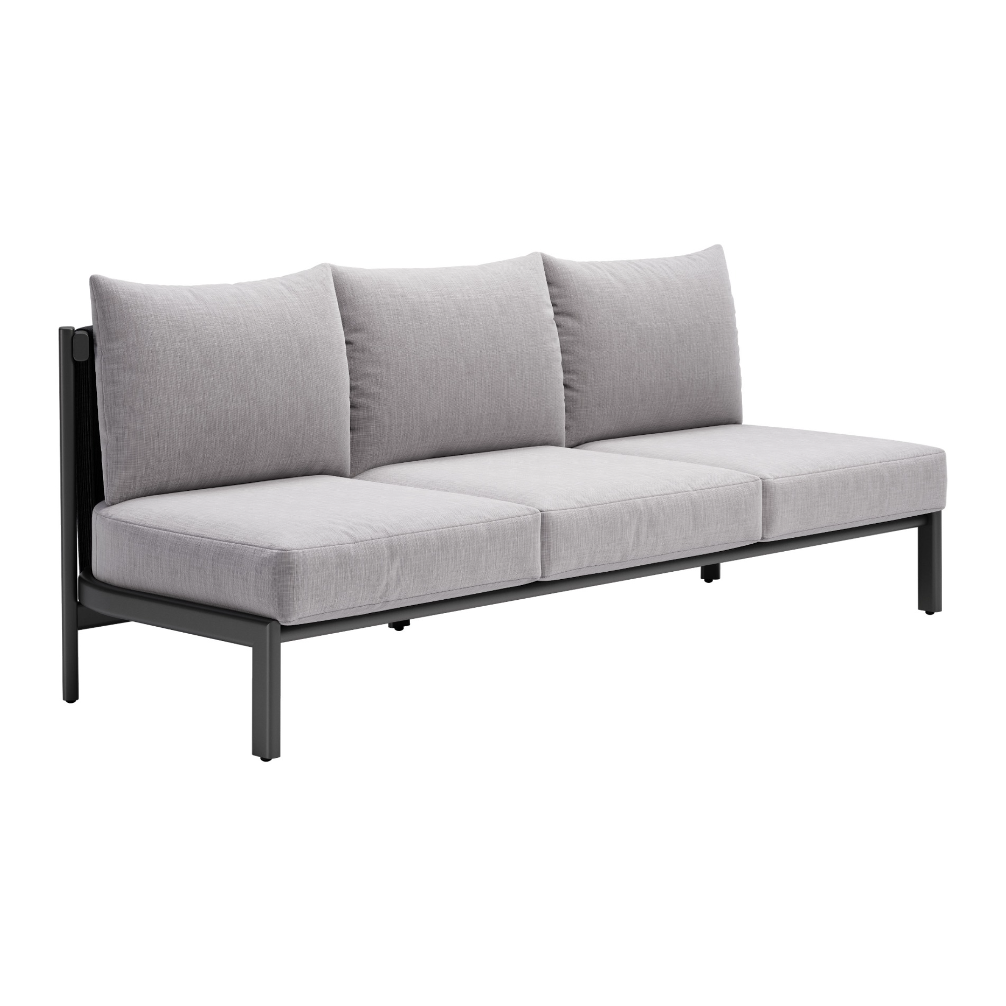 a-product-page-with-a-front-angle-view-of-an-outdoor-sofa-featuring-gray-cushions-and-black-metal-frame