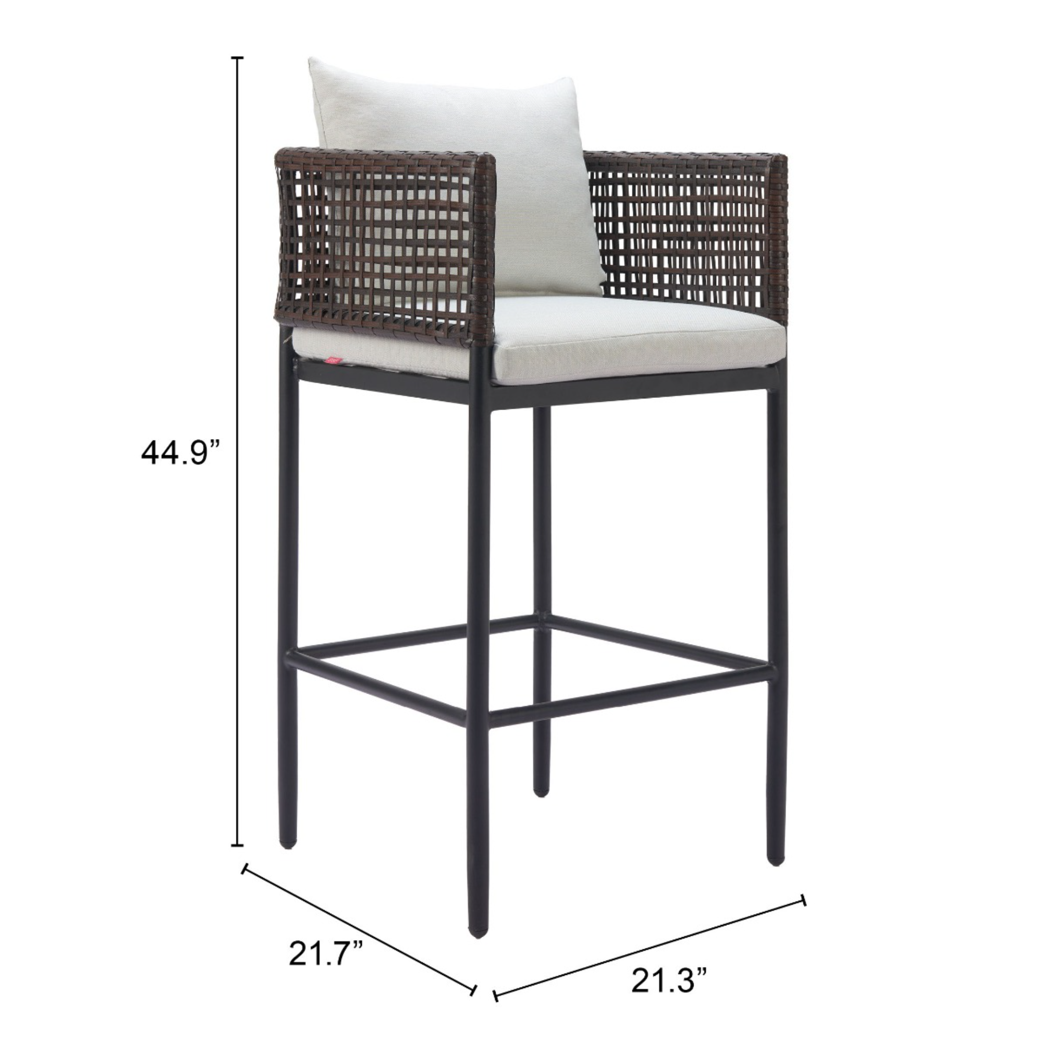 Rattan-bar-stool-with-light-cushions-and-dimensions-marked---productpage---